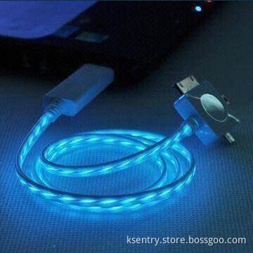 Universal 3-in-1 Flex EL Visible Light Charging Sync USB Cable for iPhone, Mini USB, Micro USB
